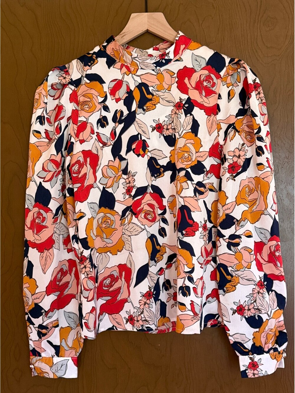 Milk & Honey Blouse Size S Floral Rose Keyhole Cottagecore Romantic Coquette